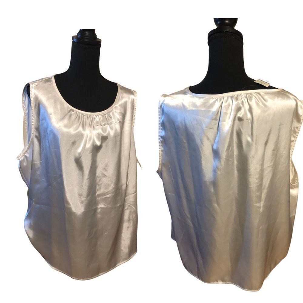 Le Suit Size 20W White Sleeveless Blouse